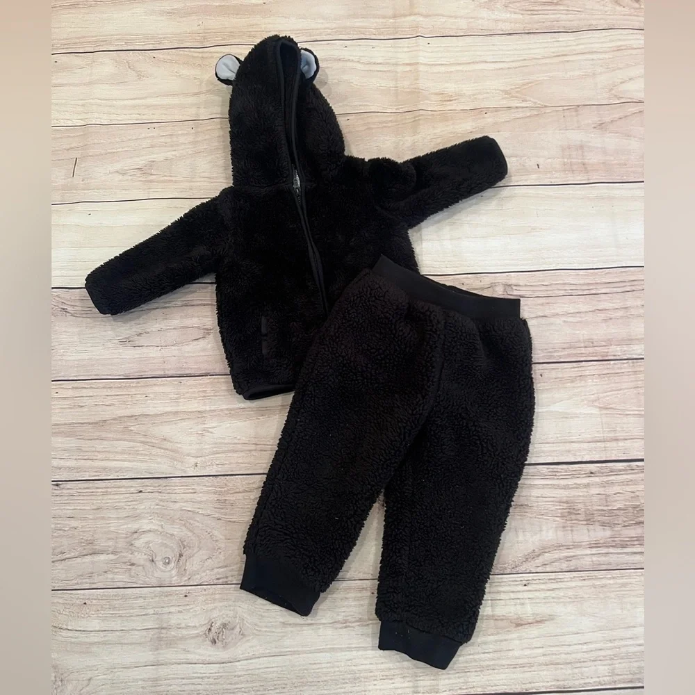GARANIMALS Cozy Black Fleece Kids Set/baby
